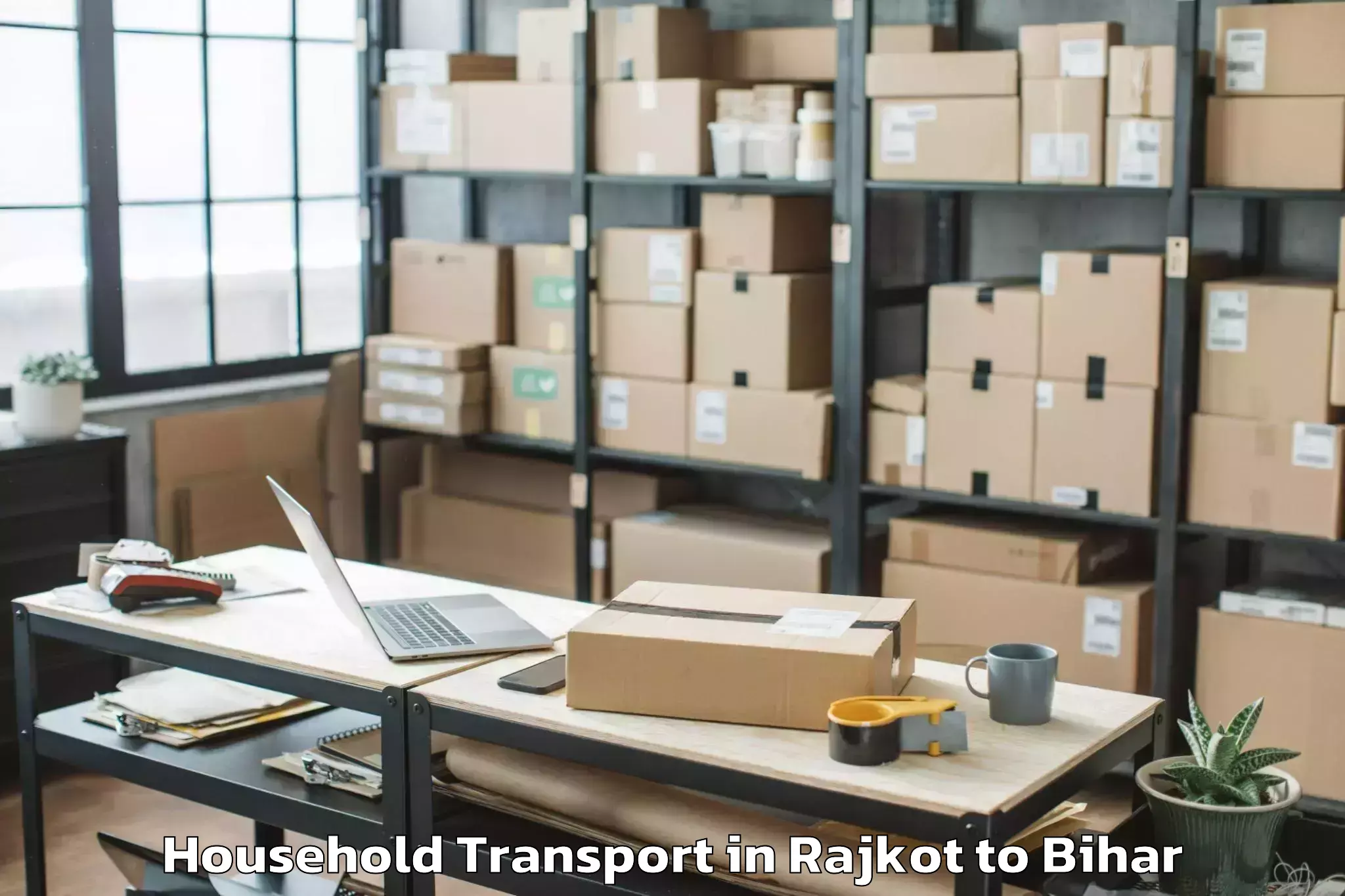 Book Rajkot to Kurtha Household Transport Online